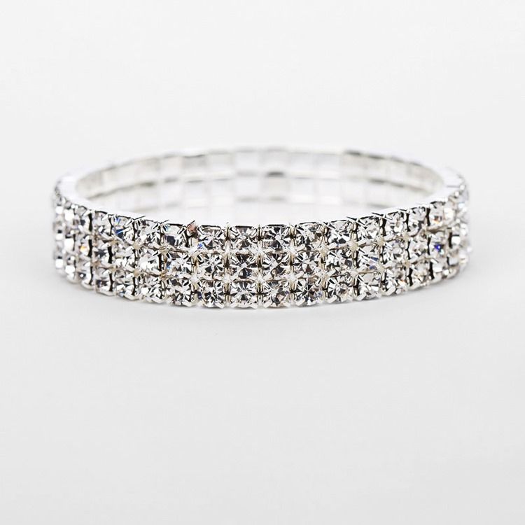 Diamante Plain Romantisk Bryllup Kvinnelige Armbånd