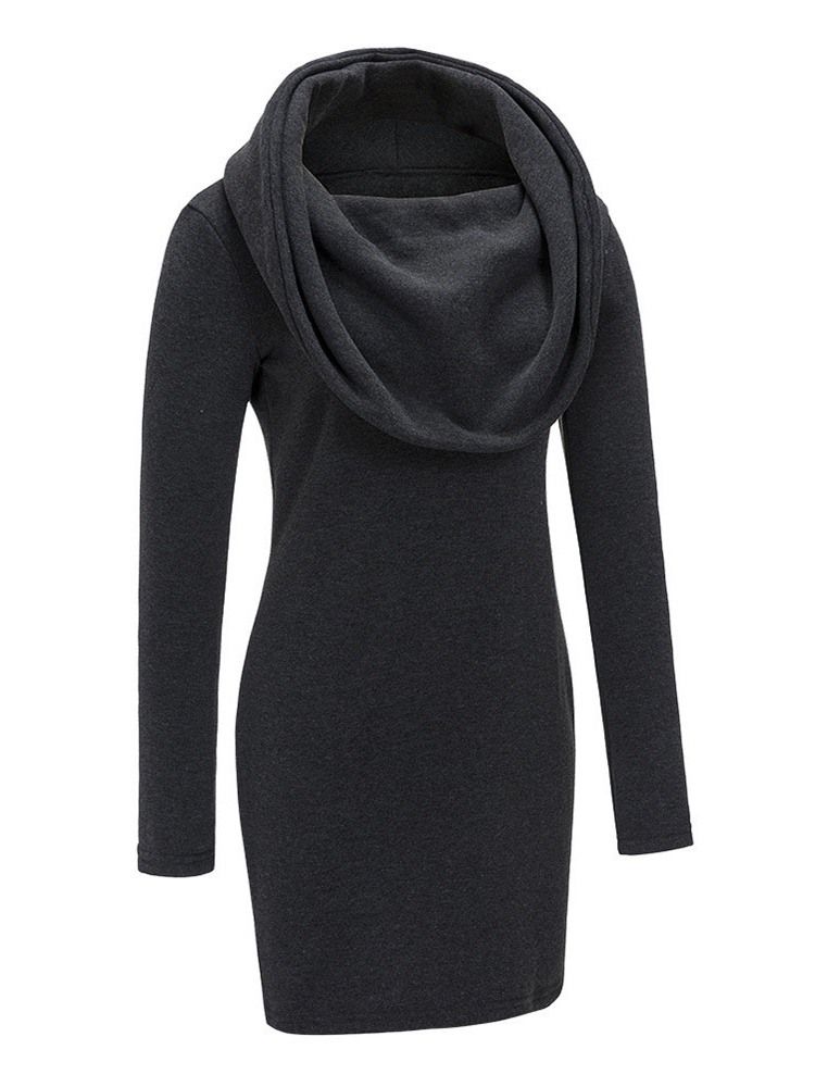 Bodycon Plain Over Kneet Kjole For Kvinner