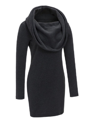 Bodycon Plain Over Kneet Kjole For Kvinner