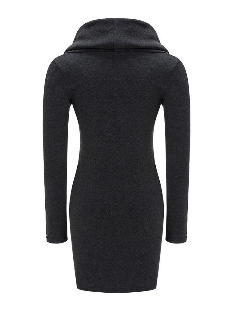 Bodycon Plain Over Kneet Kjole For Kvinner