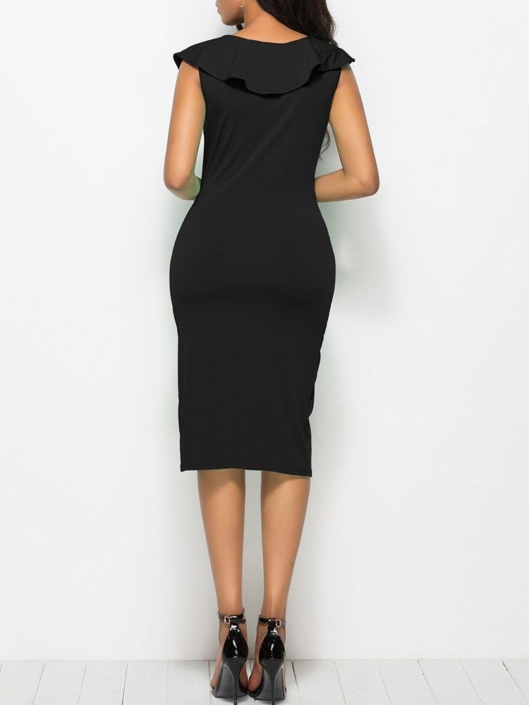 Bodycon V-hals Asymmetrisk Kvinners Kjole