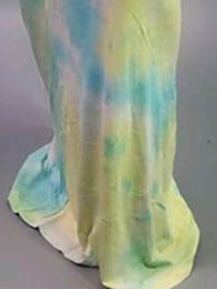 Ermeløs Kjole Med Rund Hals Og Gulvlengde Bodycon Tie-dye