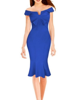 Kortermet Bodycon-kjole Med Knelengde For Kvinner Enkel Bodycon-kjole