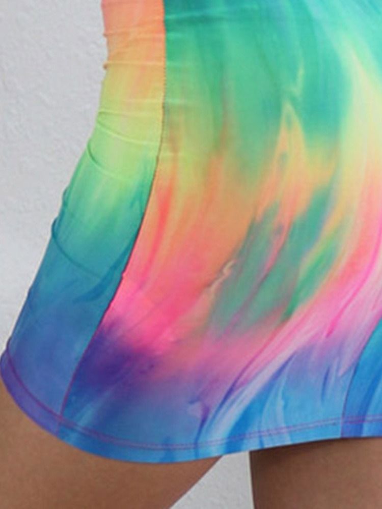 Kvinner Gradient Tie-dye Rundhals Ryggløs Mote Vanlig Kjole