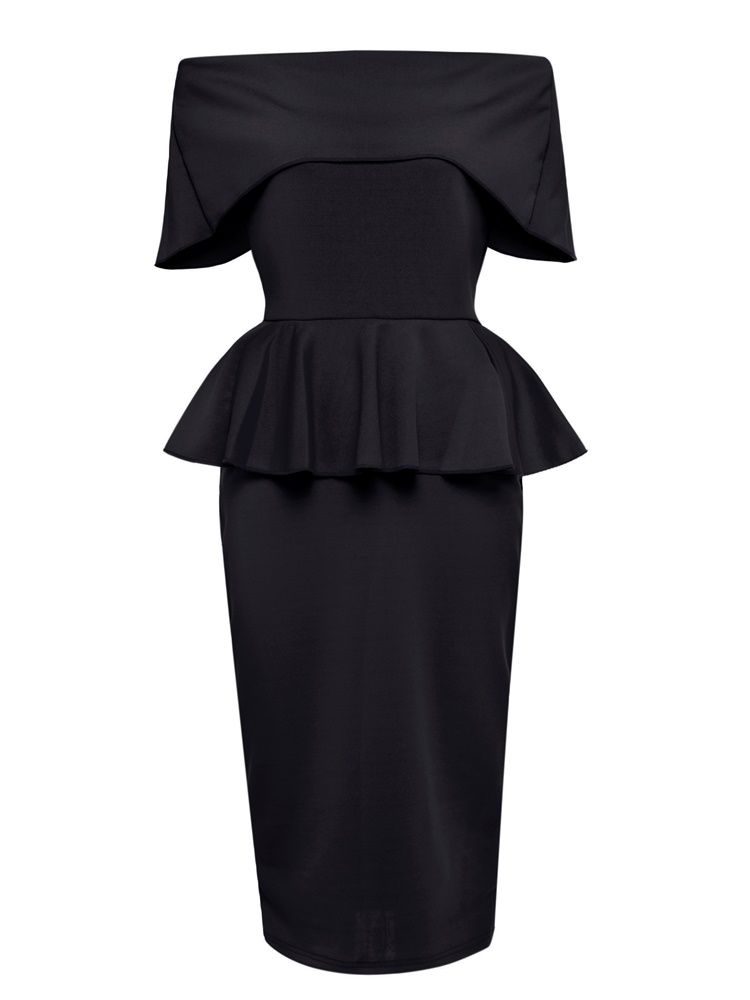 Kvinner Slash Neck Layered Ruffles Bodycon Kjole