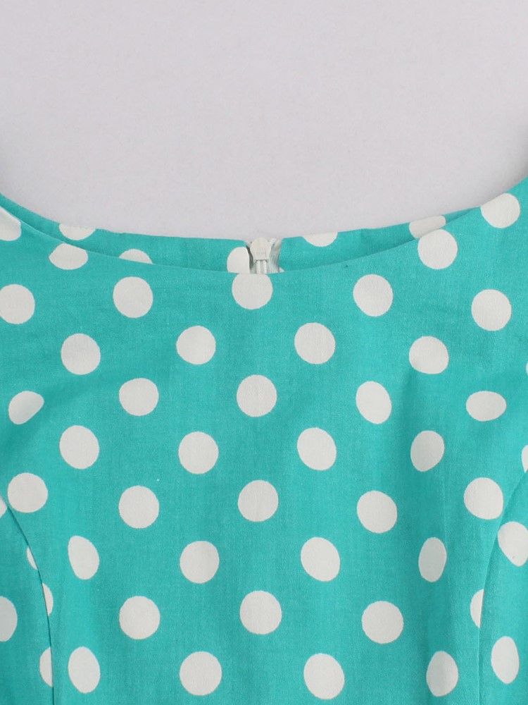 Polka Dots Petal Sleeve Bodycon-kjole Med Knelengde