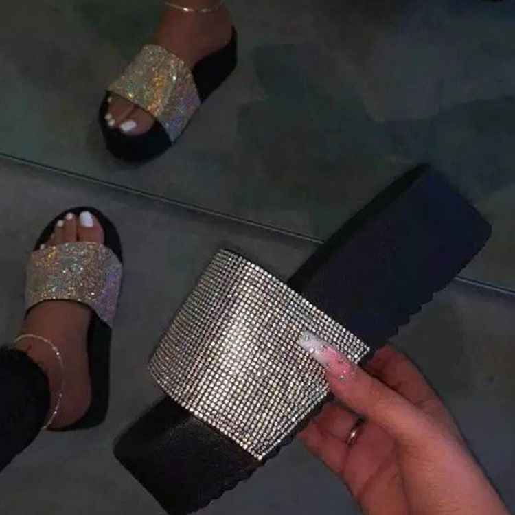 Dame Slip-on-tøfler Med Strass