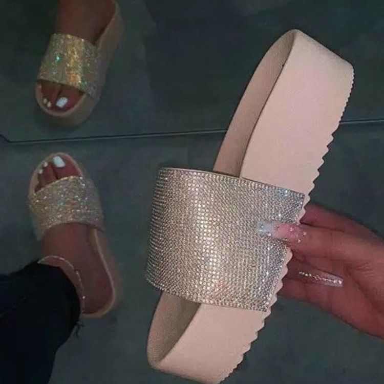 Dame Slip-on-tøfler Med Strass