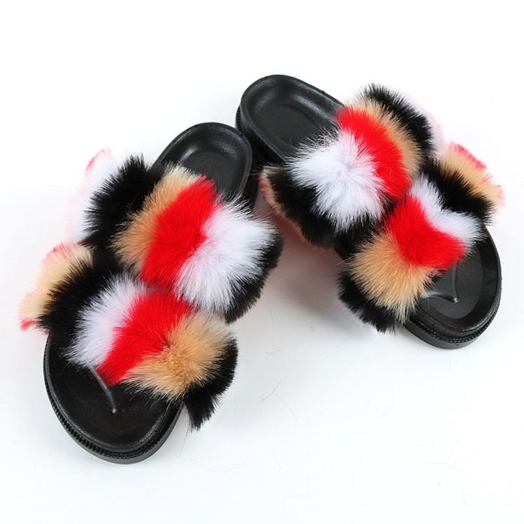 Flate Dame Med Pompon Flip Flop Four Seasons Tøfler