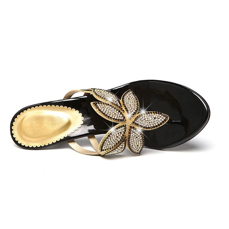 Floal Rhinestone Thong Slip-on Mules Sko Til Damer