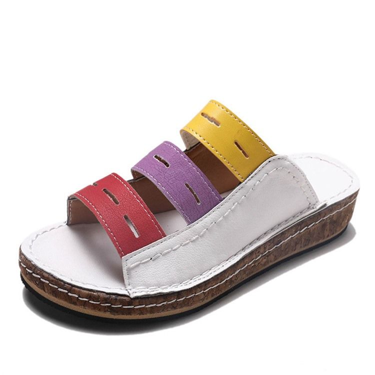 Hollow Flip Flop Slip-on Color Block Tøfler