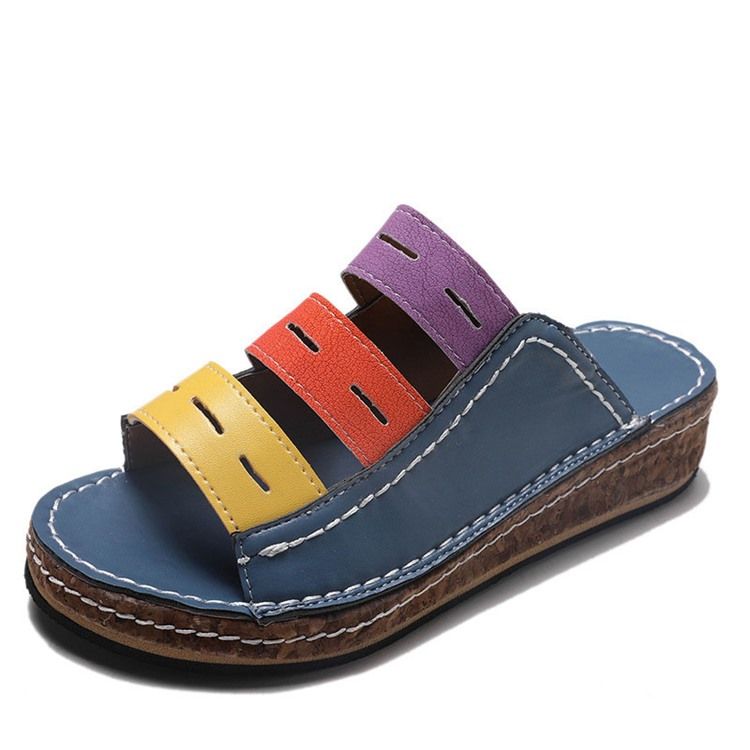 Hollow Flip Flop Slip-on Color Block Tøfler