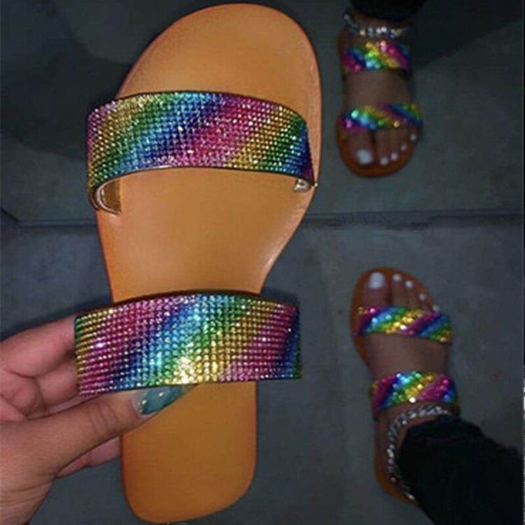 Kvinne Flat Med Slip-on Flip Flop Sommertøfler