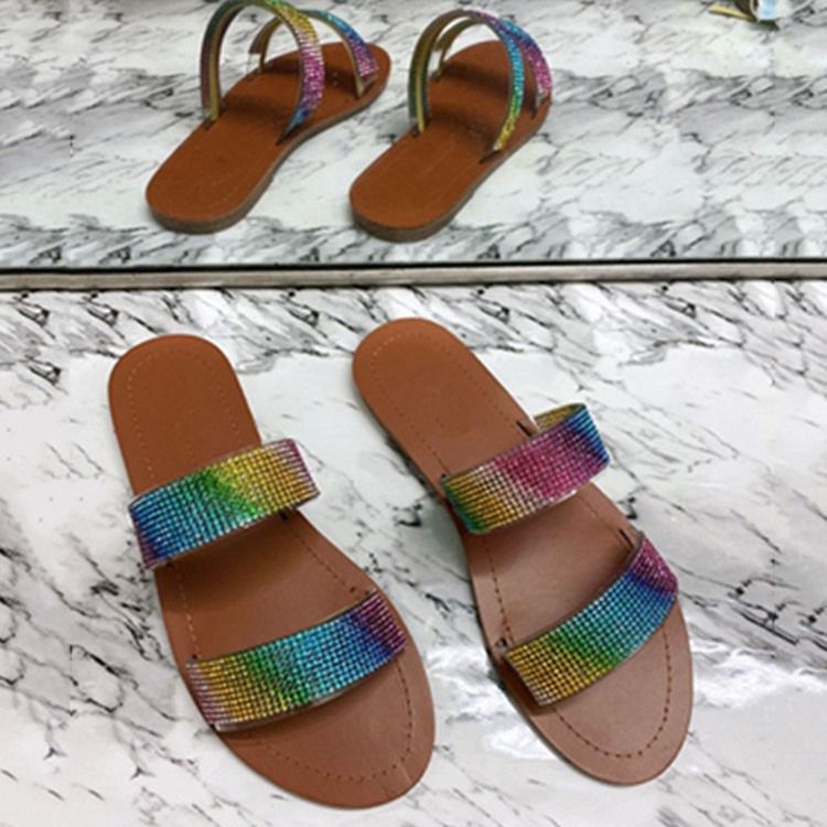 Kvinne Flat Med Slip-on Flip Flop Sommertøfler