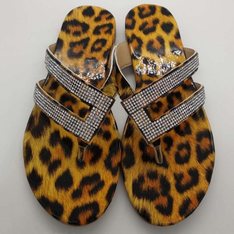 Kvinne Flat Med Slip-on Rhinestone Tøfler