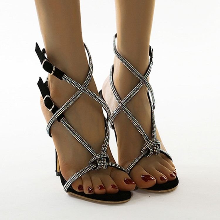 Kvinner Open Toe Strappy Buckle Professional Sandals