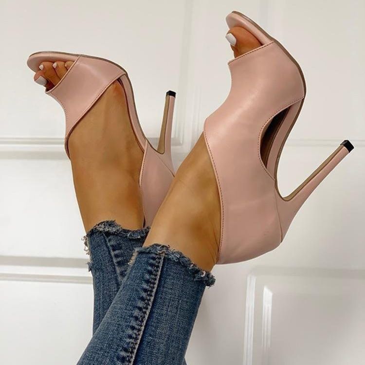 Kvinner Slip-on Stiletto Heel Heel Covering Hollow Sandals