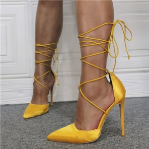 Lace-up Pointed Toe Cross Strap Ultra-high Heel (≥8cm) Tynne Sko For Kvinner