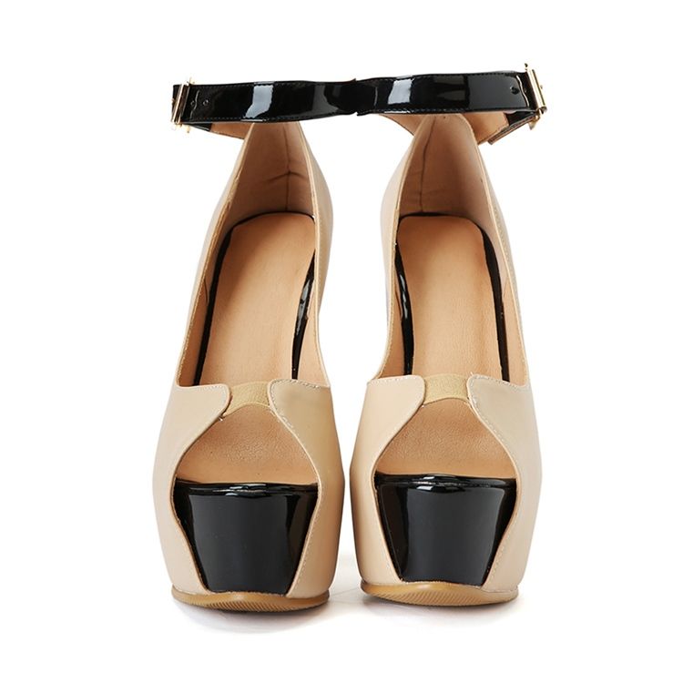 Peep Toe Line-style Spenne Kilehæl Dame Sandaler