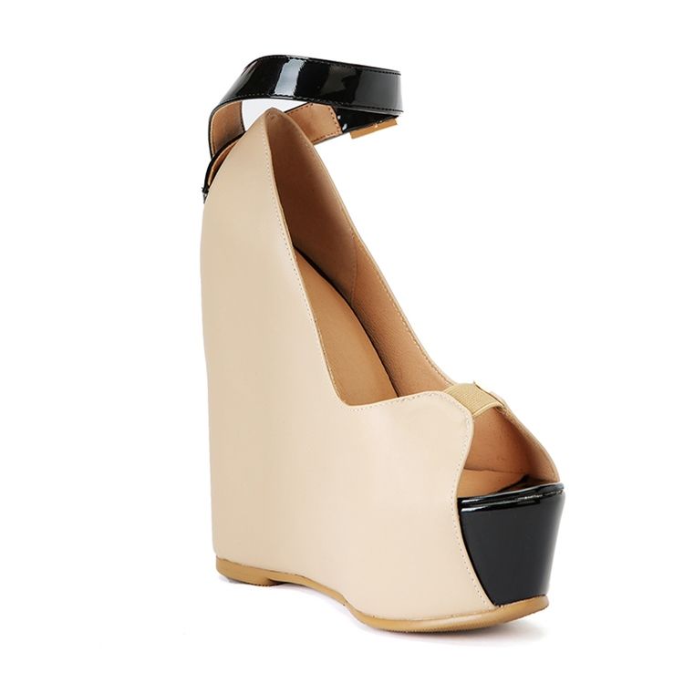 Peep Toe Line-style Spenne Kilehæl Dame Sandaler