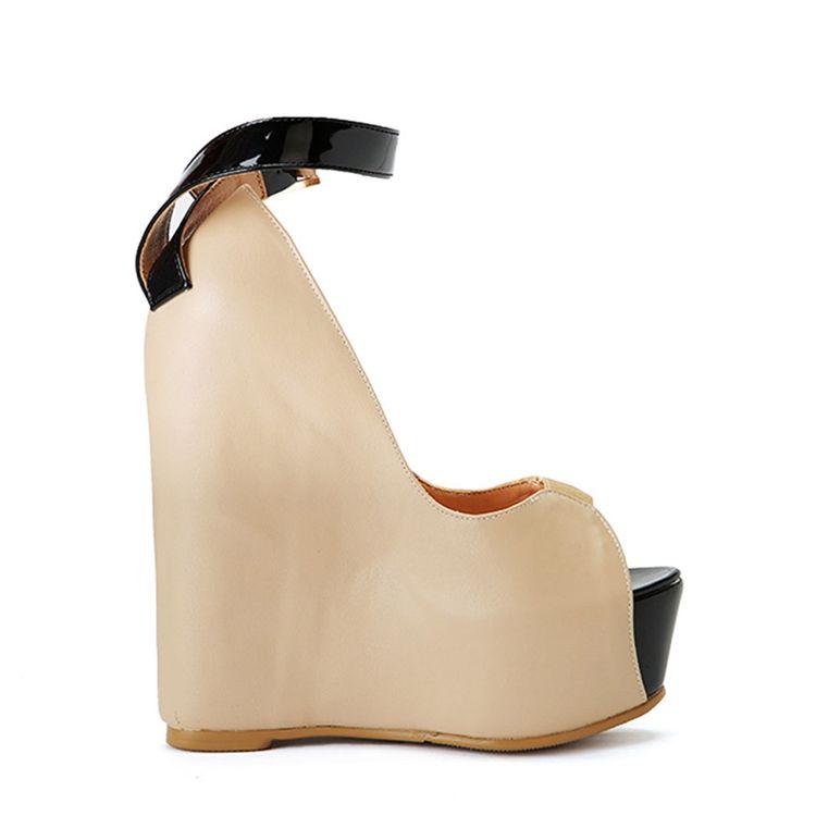 Peep Toe Line-style Spenne Kilehæl Dame Sandaler