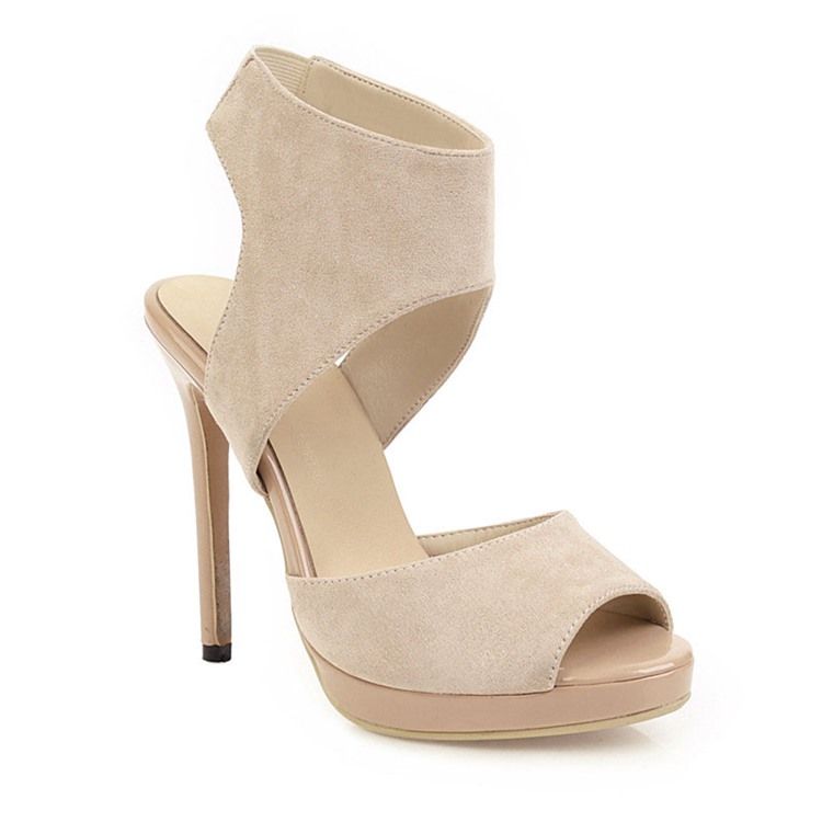 Peep Toe Stiletto Heel Slip-on Casual Kvinnersandaler