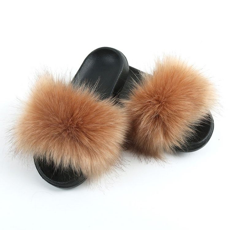 Pompon Flat Dame Med Slip-on Vanlige Tøfler