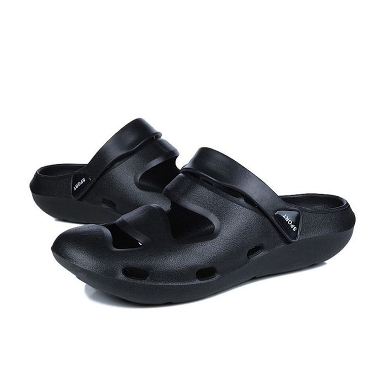 Pvc-kamuflasje Slip-on Runde Tå Sandaler For Menn