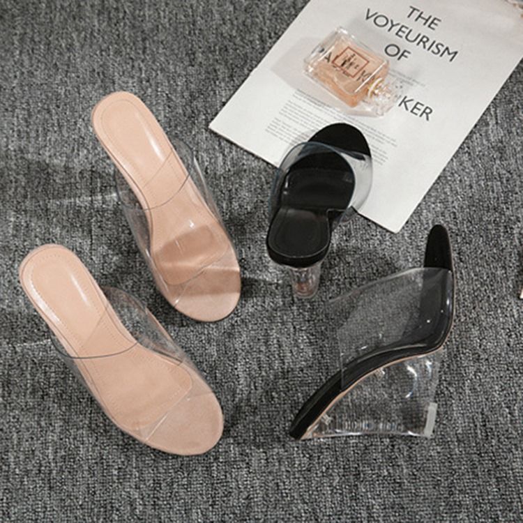 Pvc Kilehæl Slip-on Kvinners Muldyrsko