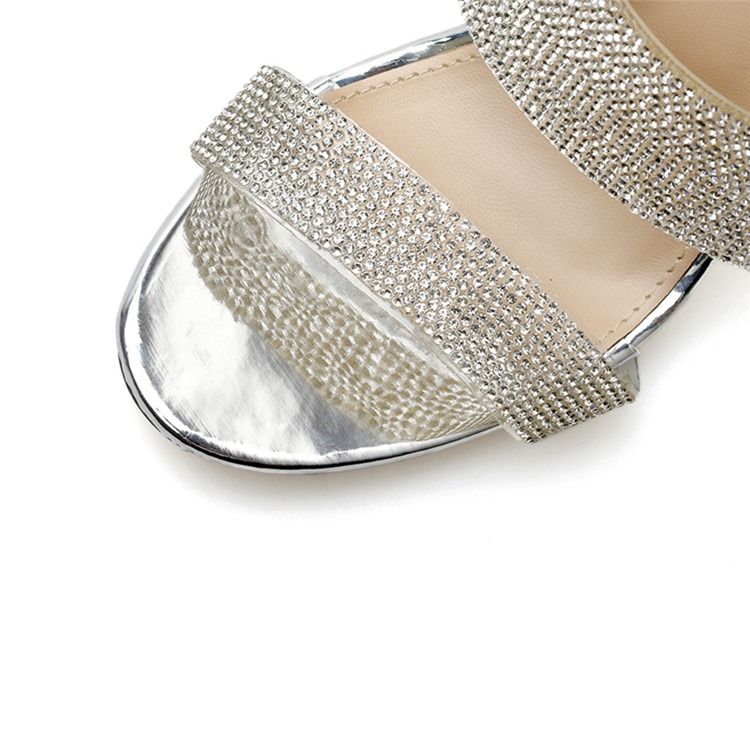 Slip-on Flip Flop Rhinestone Patchwork Tøfler For Kvinner