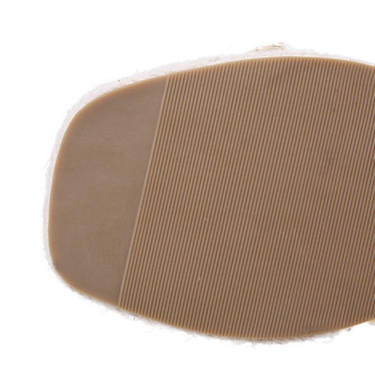 Slip-on Woven Wedge Heel Rubber Dame Tøfler