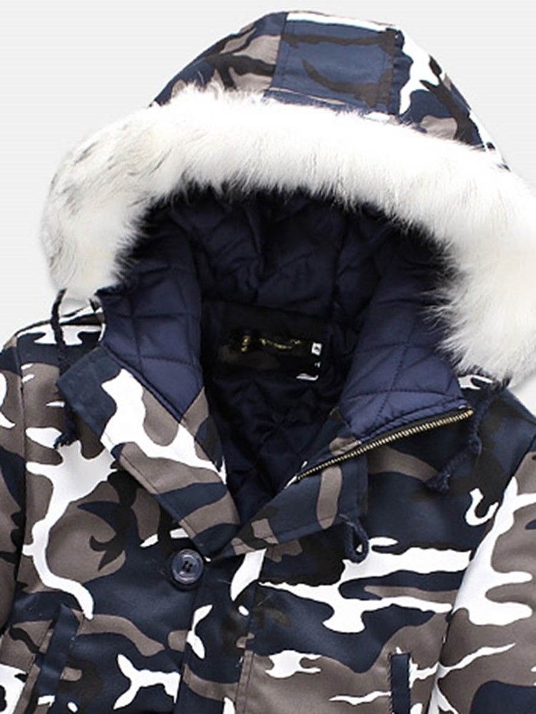 Glidelås Camouflage Thicken Warm Men Winter Winter Coat