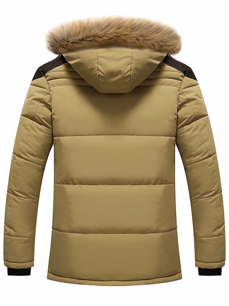 Glidelås Hooded Mid-length Casual Down Herre Jacket