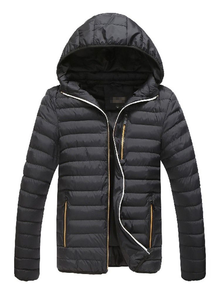 Glidelås Hooded Plain Casual Menns Dunjakke