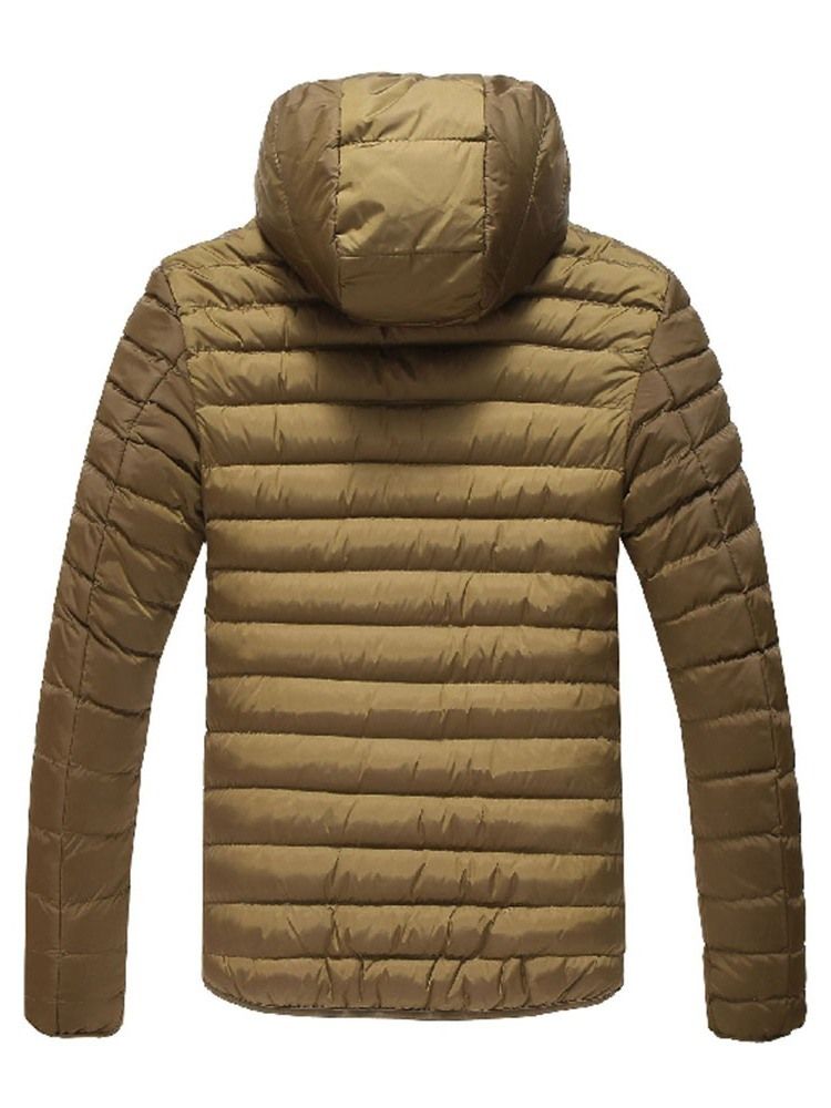 Glidelås Hooded Plain Casual Menns Dunjakke