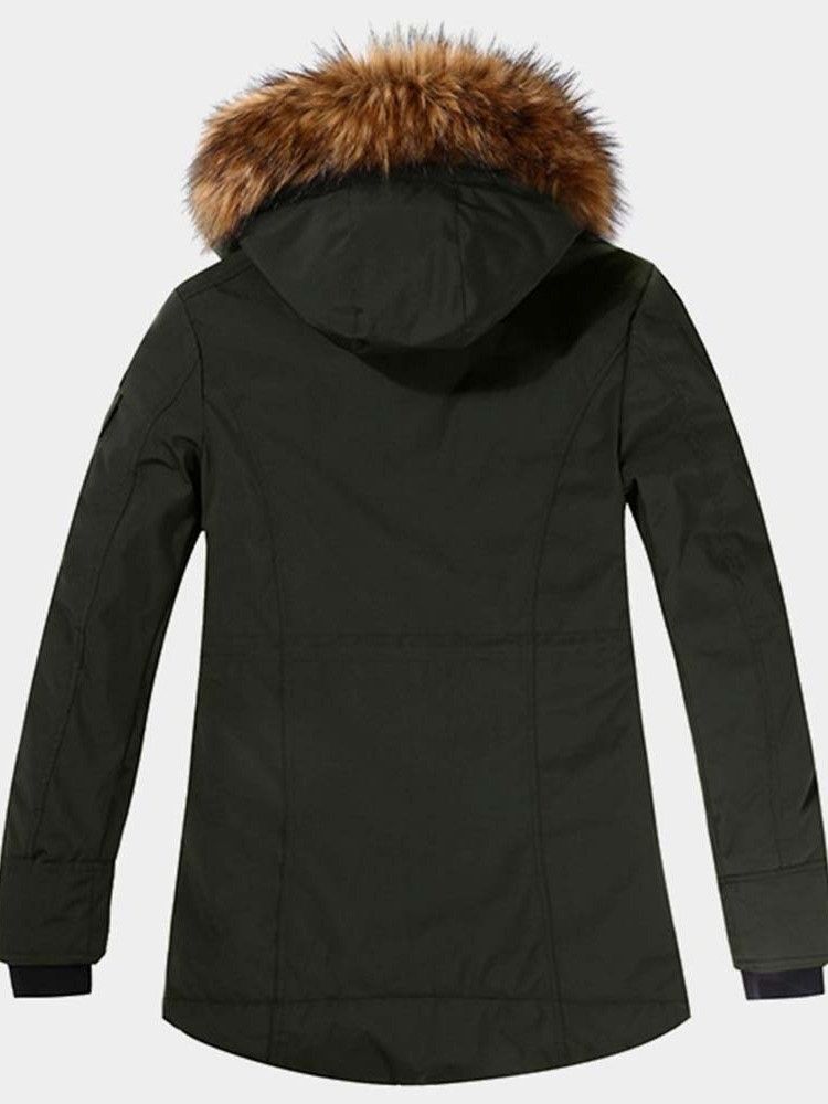 Hooded Mid-length Casual Dunjakke For Menn