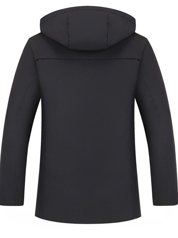 Hooded Plain Casual Dunjakke For Menn