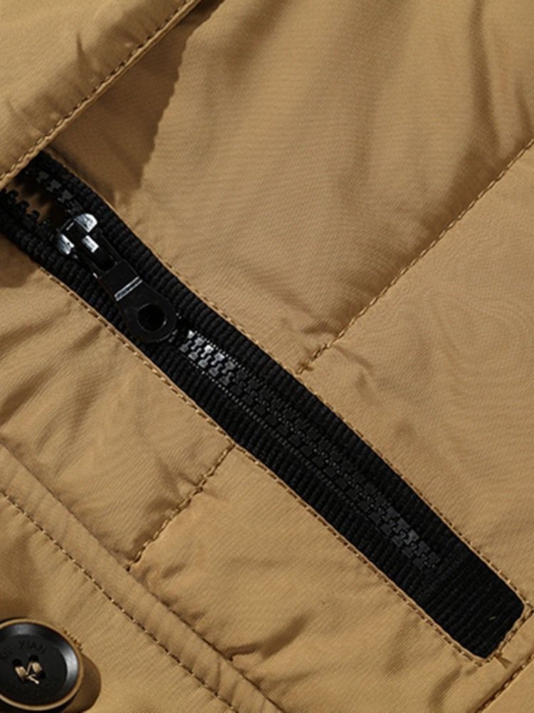 Hooded Zipper Standard Casual Dunjakke For Menn