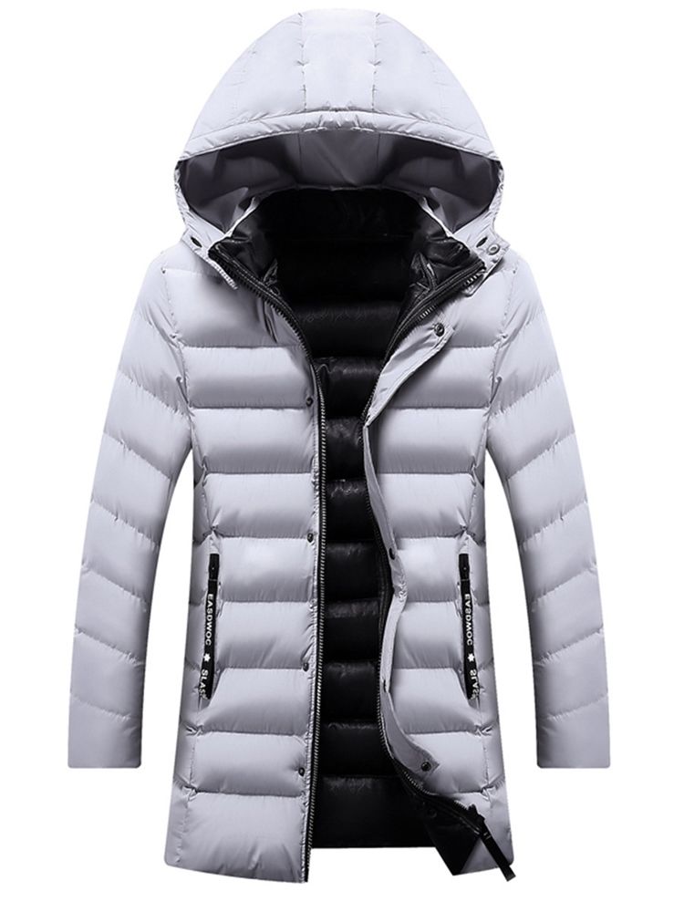 Hooded Zipper Thicken Winter Coat For Menn