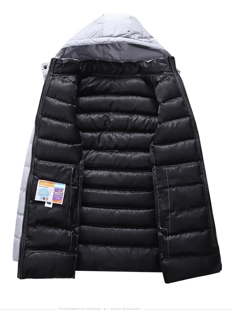 Hooded Zipper Thicken Winter Coat For Menn