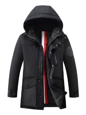 Menns Pocket Hooded Standard Glidelås Koreansk Dunjakke