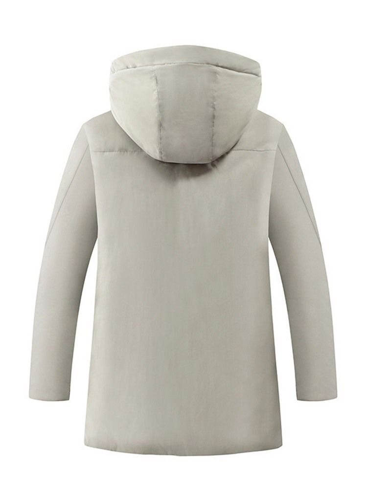 Menns Pocket Hooded Standard Glidelås Koreansk Dunjakke