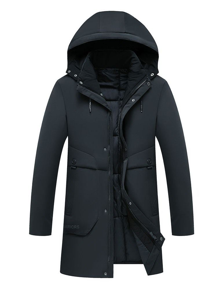 Mid-length Hooded Casual Down Jacket For Menn