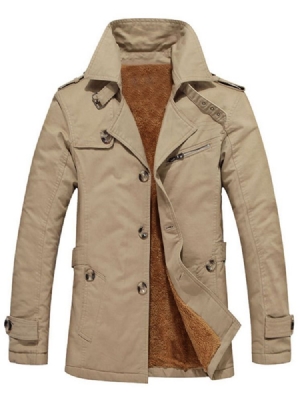 Patchwork Slim Thick Single-breasted Winter Jacket For Menn