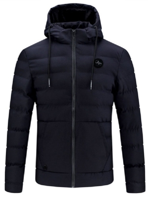 Plain Hooded Lace Up Mens Winter Quilted Coats