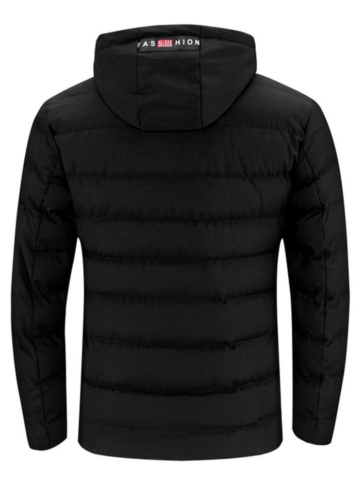 Plain Hooded Lace Up Mens Winter Quilted Coats