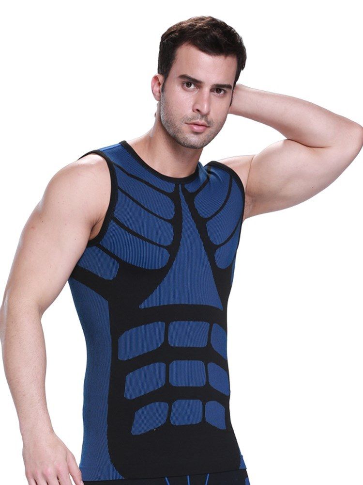 Color Block Anti-sweat Quick Dry Sports Vest-topp For Menn