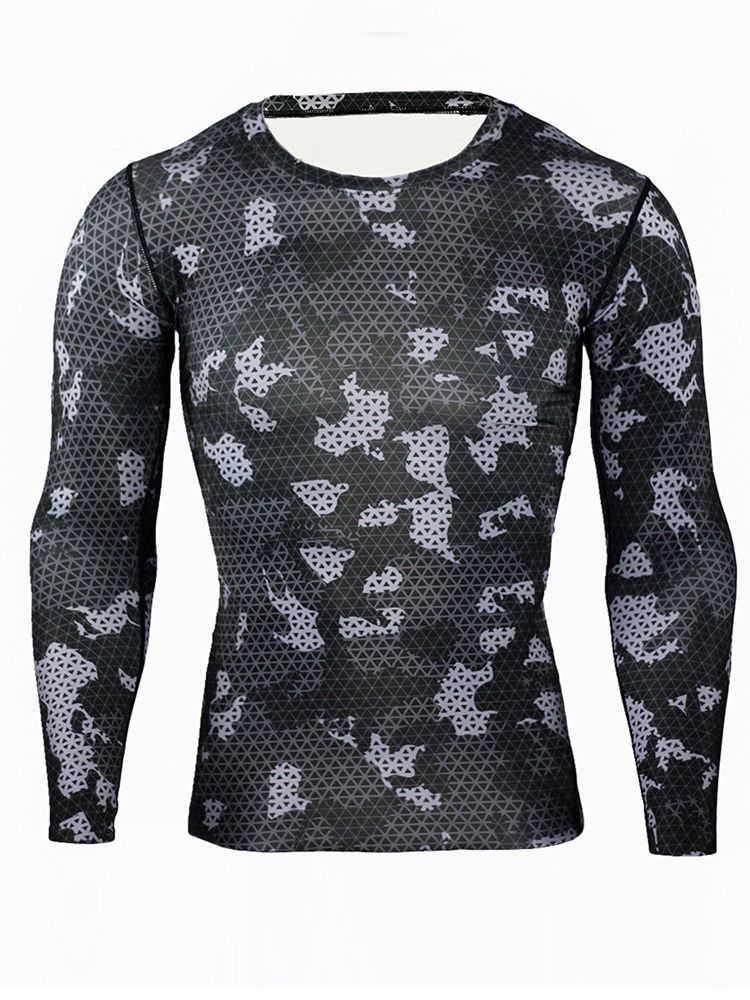 Menn Camouflage Pustende Patchwork Langermede Sportstopper