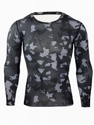 Menn Camouflage Pustende Patchwork Langermede Sportstopper