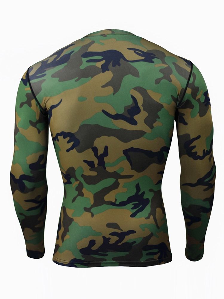 Menn Camouflage Pustende Patchwork Langermede Sportstopper